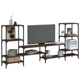 Berkfield Home TV Cabinet Brown Oak 206.5x28.5x95 cm Engineered Wood - thumbnail 1