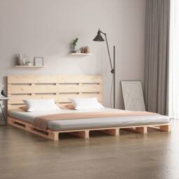 Berkfield Home Beautiful Bed Frame 180x200 cm Super King Solid Wood Pine in Light Oak - thumbnail 2