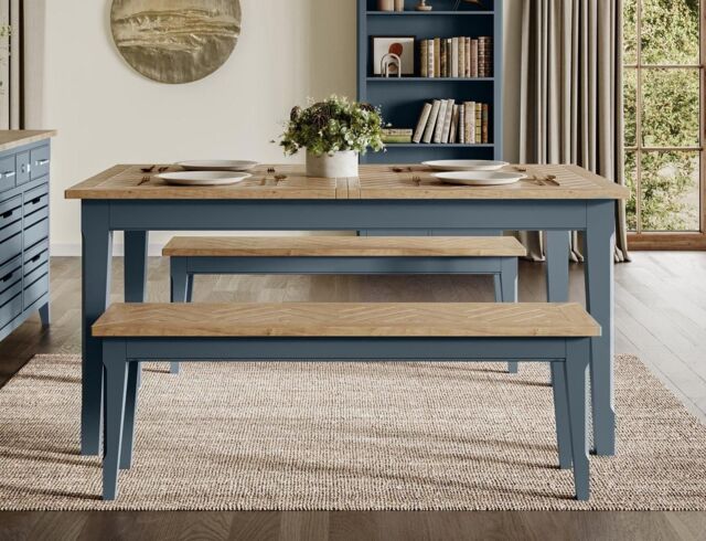 Baumhaus Signature Blue Extending Dining Table - Size: 1 Pack - image 1