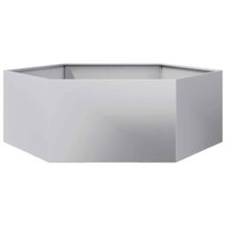 Berkfield Home Durable Garden Planter Hexagon 138x120x45 cm Galvanized Steel in Silver - Size: 138 x 120 x 45 cm - thumbnail 3