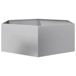 Berkfield Home Durable Garden Planter Hexagon 138x120x45 cm Galvanized Steel in Silver - Size: 138 x 120 x 45 cm - thumbnail 4