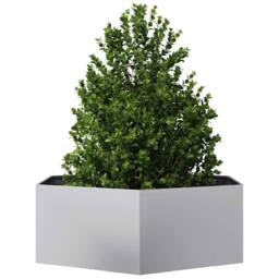 Berkfield Home Durable Garden Planter Hexagon 138x120x45 cm Galvanized Steel in Silver - Size: 138 x 120 x 45 cm - thumbnail 1
