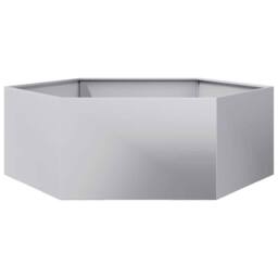 Berkfield Home Durable Garden Planter Hexagon 138x120x45 cm Galvanized Steel in Silver - Size: 138 x 120 x 45 cm - thumbnail 6