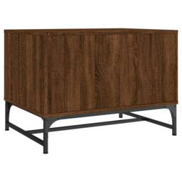 Berkfield Home Modern Coffee Table with Glass Doors Brown Oak 68.5x50x50 cm - thumbnail 7