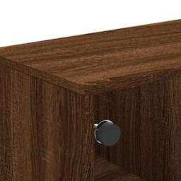 Berkfield Home Modern Coffee Table with Glass Doors Brown Oak 68.5x50x50 cm - thumbnail 8