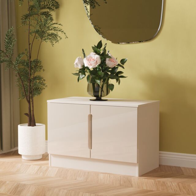 Ready Assembled 2 U Lucca Compact 2 Door TV & Media Unit (Ready Assembled) in Taupe - image 1