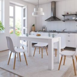 Berkfield Home Dining Table White 120x60x76 cm Engineered Wood - Size: 120 x 60 x 76 cm