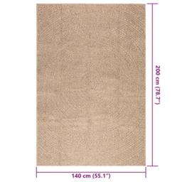Berkfield Home Rug 140x200 cm Jute Look Indoor & Outdoor in Brown - Size: 100 cm diameter - thumbnail 9