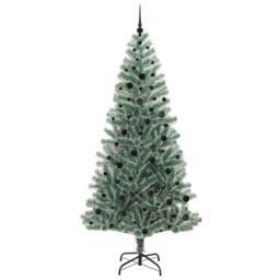 Berkfield Home Artificial Christmas Tree Snow Flocked with LED Light 240 cm in Green - thumbnail 4