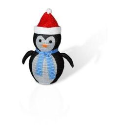 Netagon Outdoor Indoor LED Christmas 70cm Penguin With 45 LED's, Timer & Battery Operation in Black - thumbnail 1