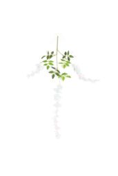 Living and Home 12-Stem White Faux Wisteria Flower Decoration Set for Wedding Arches, Ceiling, and Home Décor - thumbnail 4