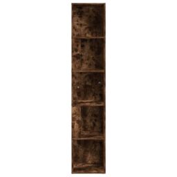 Berkfield Home Corner Cabinet Smoked Oak 33x33x164.5 cm Engineered Wood in Brown - thumbnail 3