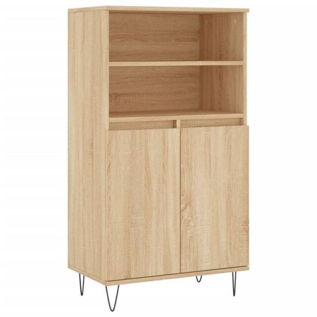 Berkfield Home Highboard Sonoma Oak 60x36x110 cm Engineered Wood in Light Brown - Size: 60 x 36 x 110 cm - image 1