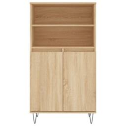 Berkfield Home Highboard Sonoma Oak 60x36x110 cm Engineered Wood in Light Brown - Size: 60 x 36 x 110 cm - thumbnail 6