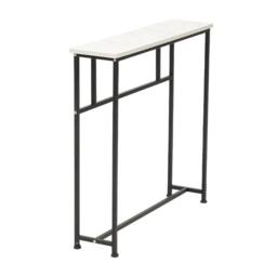 SPETLEK White Marble Narrow Slim Hallway Console Table - Size: 0.6m2 - thumbnail 2