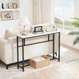 SPETLEK White Marble Narrow Slim Hallway Console Table - Size: 0.6m2 - thumbnail 5