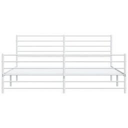 Berkfield Home Metal Bed Frame with Headboard & Footboard White 193x203 cm - thumbnail 6