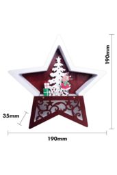 Netagon Battery Powered Wooden Light Up Christmas Star in White - thumbnail 2