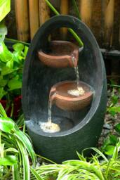 Living and Home Outdoor Creative Egg Shape Water Feature Fountain in Natural - thumbnail 1