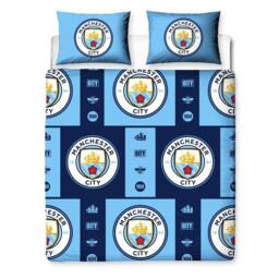 Manchester City FC Reversible Crest Duvet Set - Size: Single - thumbnail 2