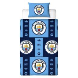 Manchester City FC Reversible Crest Duvet Set - Size: Single - thumbnail 1