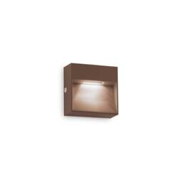 Netlighting Dedra Outdoor Square Flush Wall Lamp Coffee 160Lm 3000K IP65 in Brown