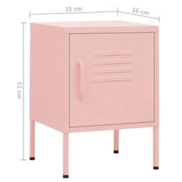 Berkfield Home Nightstand Pink 35x35x51 cm Steel - Size: 35 x 35 x 51 cm - thumbnail 9