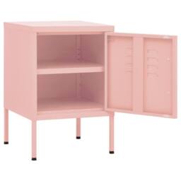 Berkfield Home Nightstand Pink 35x35x51 cm Steel - Size: 35 x 35 x 51 cm - thumbnail 4