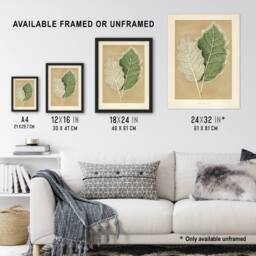 "Artery8 White Margined Nightshade Leaves Fawcett Framed Wall Art Print in Beige - Size: W12"" x H16""" - thumbnail 3