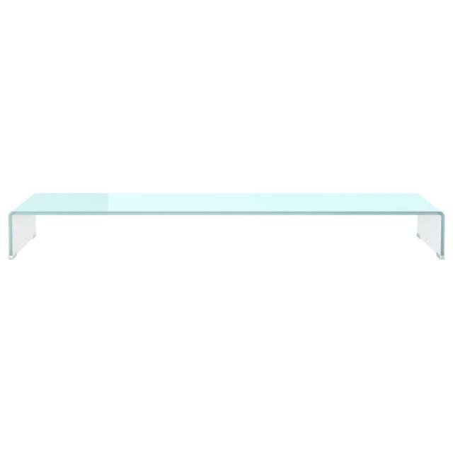 Berkfield Home TV Stand/Monitor Riser Glass Green 120x30x13 cm in Aqua - Size: 120 x 30 x 13 cm - image 1
