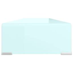 Berkfield Home TV Stand/Monitor Riser Glass Green 120x30x13 cm in Aqua - Size: 120 x 30 x 13 cm - thumbnail 4