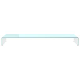 Berkfield Home TV Stand/Monitor Riser Glass Green 120x30x13 cm in Aqua - Size: 120 x 30 x 13 cm