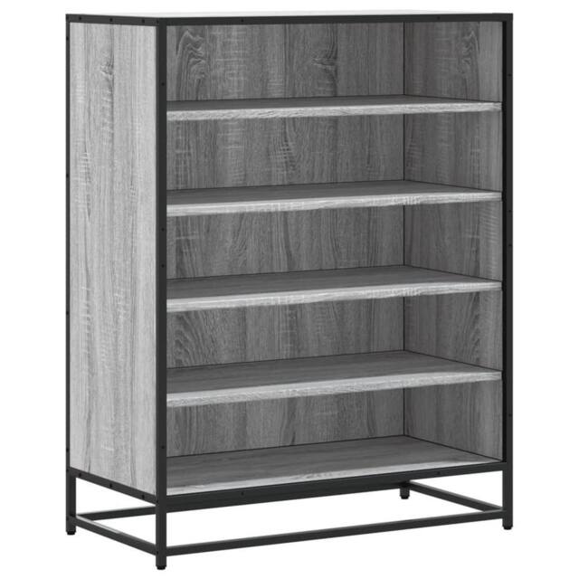 Berkfield Home Shoe Cabinet Grey Sonoma 75x38x97.5 cm Engineered Wood & Metal - image 1