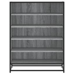 Berkfield Home Shoe Cabinet Grey Sonoma 75x38x97.5 cm Engineered Wood & Metal - thumbnail 4