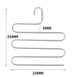SPETLEK Clothes Pants Trouser Hanger Multi Layer Storage in Silver - Size: 500mm - thumbnail 2