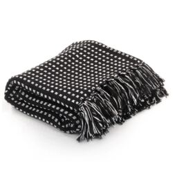 Berkfield Home Throw Cotton Squares 220x250 cm Black