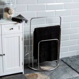 FORGEVIO 3 Tier Towel Rail Rack Holder Bar Stainless Steel Bathroom Storage in Silver - thumbnail 3