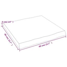 Berkfield Home Table Top 40x40x(2-4) cm Untreated Solid Wood Live Edge in Natural - thumbnail 8