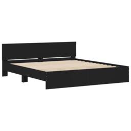 Berkfield Home Bed Frame without Mattress Black 200x200 cm - thumbnail 4