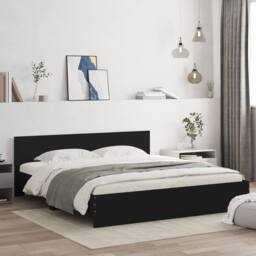 Berkfield Home Bed Frame without Mattress Black 200x200 cm - thumbnail 2