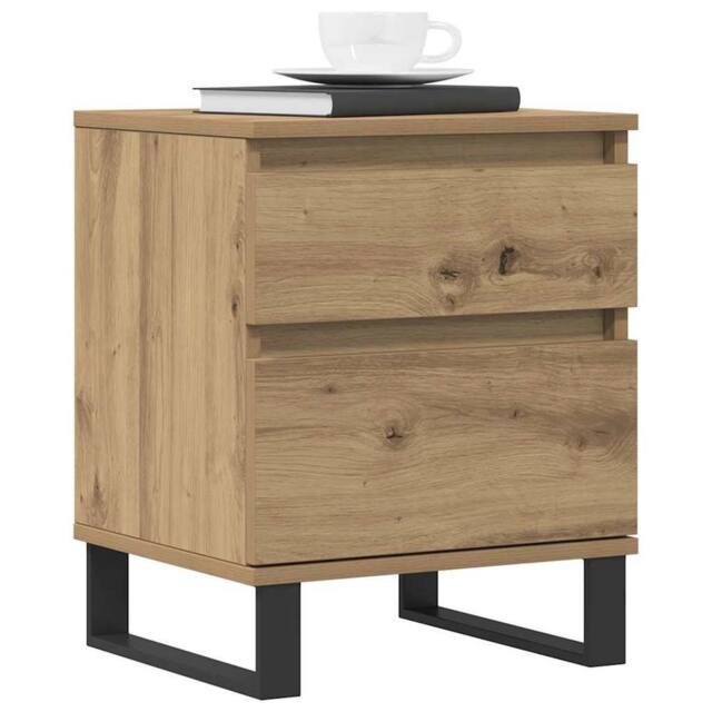 Berkfield Home Modern Bedside Cabinets 2 pcs Artisan Oak 40x35x50 cm Engineered Wood in Brown - Size: 40 x 35 x 50 cm - image 1