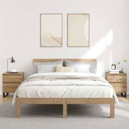 Berkfield Home Modern Bedside Cabinets 2 pcs Artisan Oak 40x35x50 cm Engineered Wood in Brown - Size: 40 x 35 x 50 cm - thumbnail 2