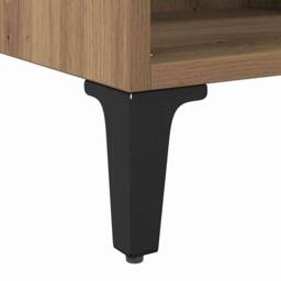 Berkfield Home TV Stand Artisan Oak Engineered wood, Metal Medium TV Stand in Brown - thumbnail 9