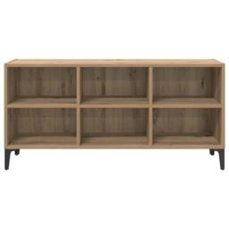 Berkfield Home TV Stand Artisan Oak Engineered wood, Metal Medium TV Stand in Brown - thumbnail 5