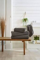 Deyongs Sereno Soft Textured Towel In 550GSM Pure Zerotwist Cotton in Charcoal - thumbnail 1