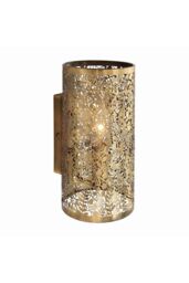 Netlighting Secret Garden Floral Leaves Design Wall Light Antique Brass E14 in Gold
