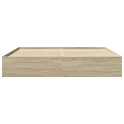 Berkfield Home Bed Frame without Mattress Sonoma Oak 180x200 cm Super King Engineered Wood in Brown - thumbnail 5