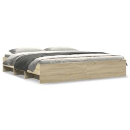 Berkfield Home Bed Frame without Mattress Sonoma Oak 180x200 cm Super King Engineered Wood in Brown - thumbnail 2