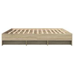 Berkfield Home Bed Frame without Mattress Sonoma Oak 180x200 cm Super King Engineered Wood in Brown - thumbnail 6
