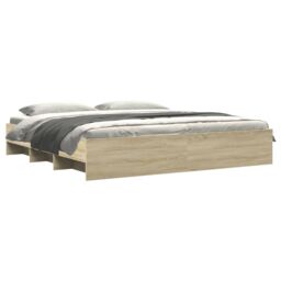 Berkfield Home Bed Frame without Mattress Sonoma Oak 180x200 cm Super King Engineered Wood in Brown - thumbnail 3